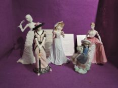 Three Coalport limited edition Compton & Woodhouse figurines, Ladies Day Alice 442/7500, The Jubilee