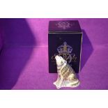 A Royal Crown Derby Paperweight, Wolf, with original gold stopper and boxed