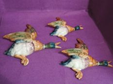 Three Beswick Wall Plaques, Mallards 596/0, 596/1 & 596/2 (af)