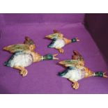 Three Beswick Wall Plaques, Mallards 596/0, 596/1 & 596/2 (af)