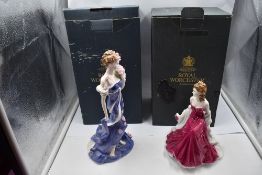 Two Royal Worcester Figurine, Spirit Of Summer, limited edition 302/9500 and Golden Moments Ruby