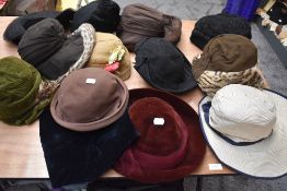 A superb selection of vintage hats predominantly ranging from 1930s to 1950s including portrait