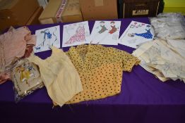 A collection of five original 1970s J R Jennings drawings for Laura Ashley, vintage dress patterns