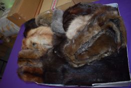 A large collection of vintage fur stoles and similar, mixed furs including mink.