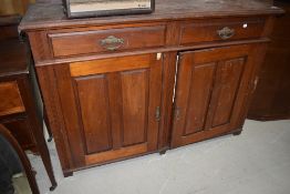 A Victorian mahogany sideboard, used condition, width approx. 137cm