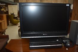 A Sony television and DVD player