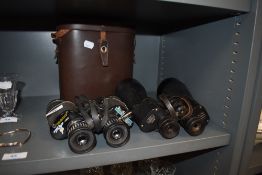 Two pairs of binoculars including Ross London 13x60 and Tasco zip 8x16x40 zoom