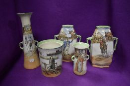 A selection of ceramic vase and similar by Royal Doulton from the Dickens ware series
