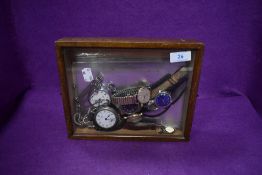 A selection of mens wristwatches and pocket watches including Ingersoll Timex Smiths and Centenaire