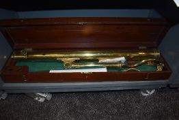 An early brass cased tripod telescope 1787 by G Adams of London in original fitted case