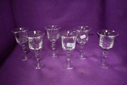 A set of six clear cut crystal water glasses by Cumbria Crystal in the Ambleside design