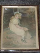 A print, Victorian child, 53 x 42cm, plus frame and glazed