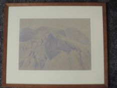 A watercolour, attributed to Heaton Cooper, Scafell Pike, attributed verso, 27 x 37cm, plus frame