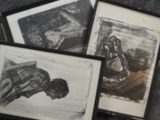 Three artist proof/prints, after A A Chester, monochrome studies, inc nude, 44 x 30cm, each signed