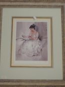 A Ltd Ed print, after William Russell Flint, Cecillia Reading, num 698/750 and attributed verso,