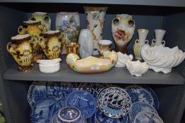 A selection of lustre glaze ceramics including Coalport Belleek and Royal Winton