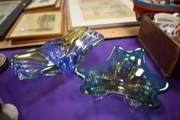 Two splash design art glass bowls