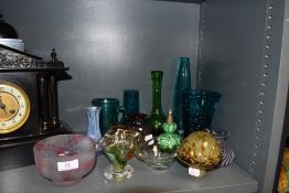 A selection of studio art glass including Caithness and similar