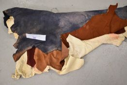 A selection of dyed suede skins