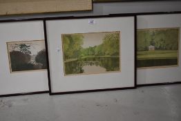 Three prints "Studley Royal" after John Tetley