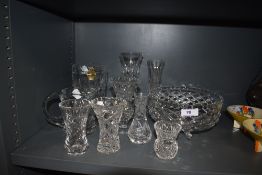 A selection of clear cut crystal glass wares