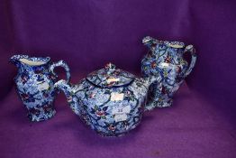 Three Maling ware for Ringtons items including teapot.