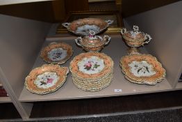 An antique Chamberlain Worcester porcelain Botanical dessert service circa 1830