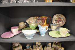 A selection of lustre ware ceramics by Maling including tennis sets