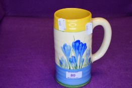 An art deco tankard Clarice Cliff in the blue crocus design