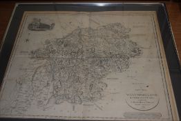 A map, John Carey, Westmoreland, Divided into Wards, dated 1829, 48 x 54cm, plus frame and glazed