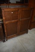 An early 20th oak side cabinet, approx width 107cm