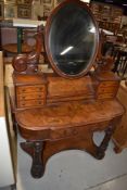 A Victorian mahogany and walnut duchess style dressing table, width approx.107cm