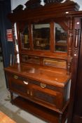 A Victorian mahogany mirror back sideboard , width approx. 136cm