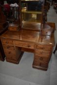 A Victorian mahogany dressing table, width approx. 107cm