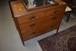 An early 20th Century oak dressing chest of three drawers