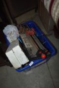 A selection of tools etc including tile cutter and float