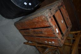 A vintage egg or fruit crate, named for Maypole, Preston, approx 70 x 34 x 36cm