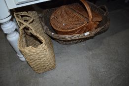 A selection of wicker baskets etc