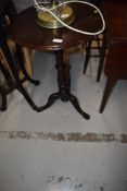 A 19th Century dark stained pedestal table, having circular top (possibly later) diameter approx.