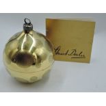 A Stuart Devlin 1981 silver gilt Christmas tree bauble having dot decoration and lift off cover