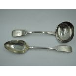A Victorian silver sauce ladle of traditional form bearing letter to terminal, Exeter 1840, Robert