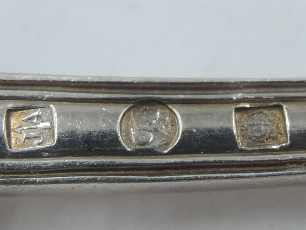 Five late 19th/early 20th century French silver table spoons in fiddle and thread pattern bearing - Image 2 of 2