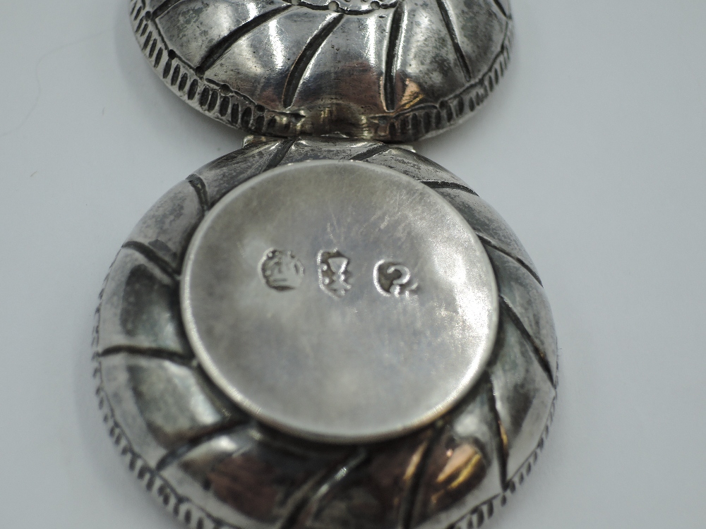 A white metal circular trinket box of oyster shell style having gilt interior and bearing marks to - Image 2 of 3