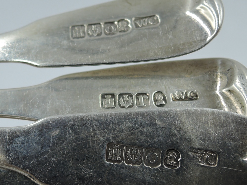 A selection of Georgian silver teaspoons including six (5 & 1) Scottish silver of plain fiddle - Image 2 of 2