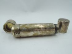 A Victorian silver cased double ended scent phial of plain cylindrical form, London 1882, Sampson