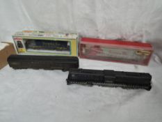 A KMT Custom Brass HO scale AT & SF Locomotive 2605, a Rivarossi plastic HO scale Santa Fe