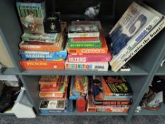 A collection of vintage Games, Jigsaws and Annuals including Waddington Ulcers, Parker Careers,