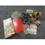 A selection of vintage Toys and games including Japanese Line Mar Toys battery operated remote