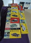 Ten Vanguard 143 scale diecasts including Ford Popular Saloon, Jaguar XJ6 Series 1, VW Beetle etc,