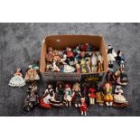 A collection of mid 20th century and later Souvenir Dolls from around the World including Carlson